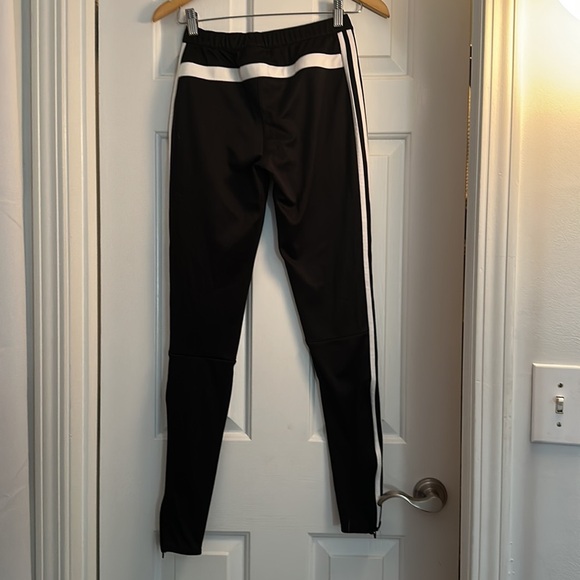 Adidas women’s black track pants joggers partial zipper size XS with pockets - Picture 3 of 4